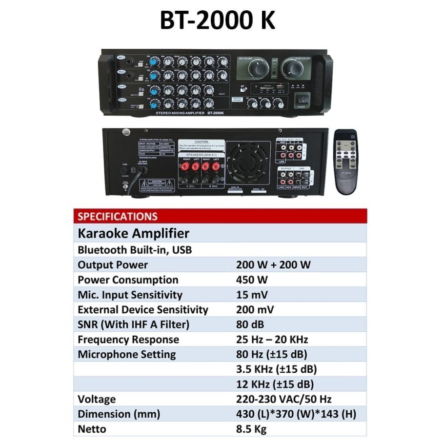 Power Amplifier WISDOM BT-2000K WISDOM AMPLIFIER WISDOM BT 2000K Wisdom BT2000K Ampli Wisdom / Ampli