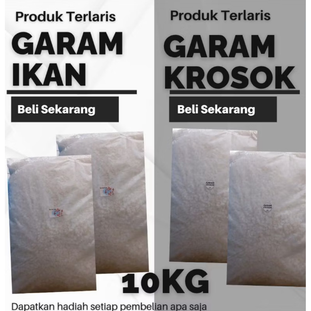 

GARAM KROSOK 10KG - GARAM KASAR - GARAM MASAK - GARAM KRISTAL -GARAM IKAN - GARAM KASAR - GARAM KROSOK - GARAM MADURA - GARAM MURAH - GARAM PROMO - GARAM BOILER - GARAM PENJERNIH AIR - GARAM KOLAM