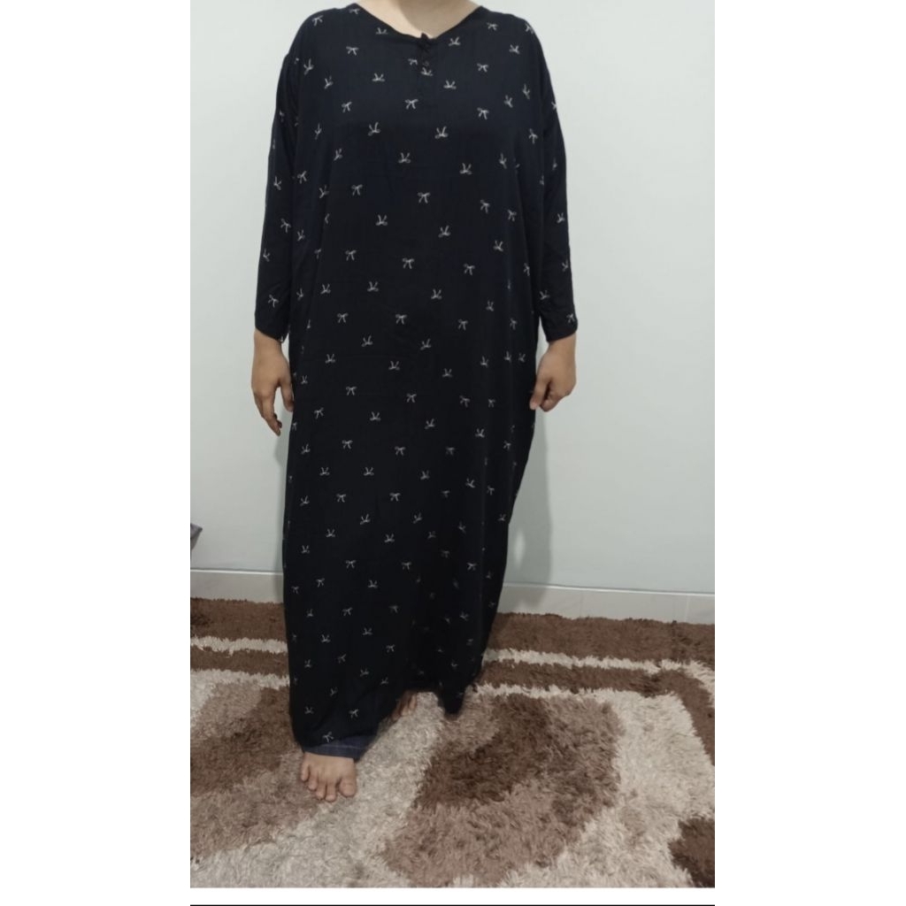 Daster lengan panjang bahan katun rayon adem