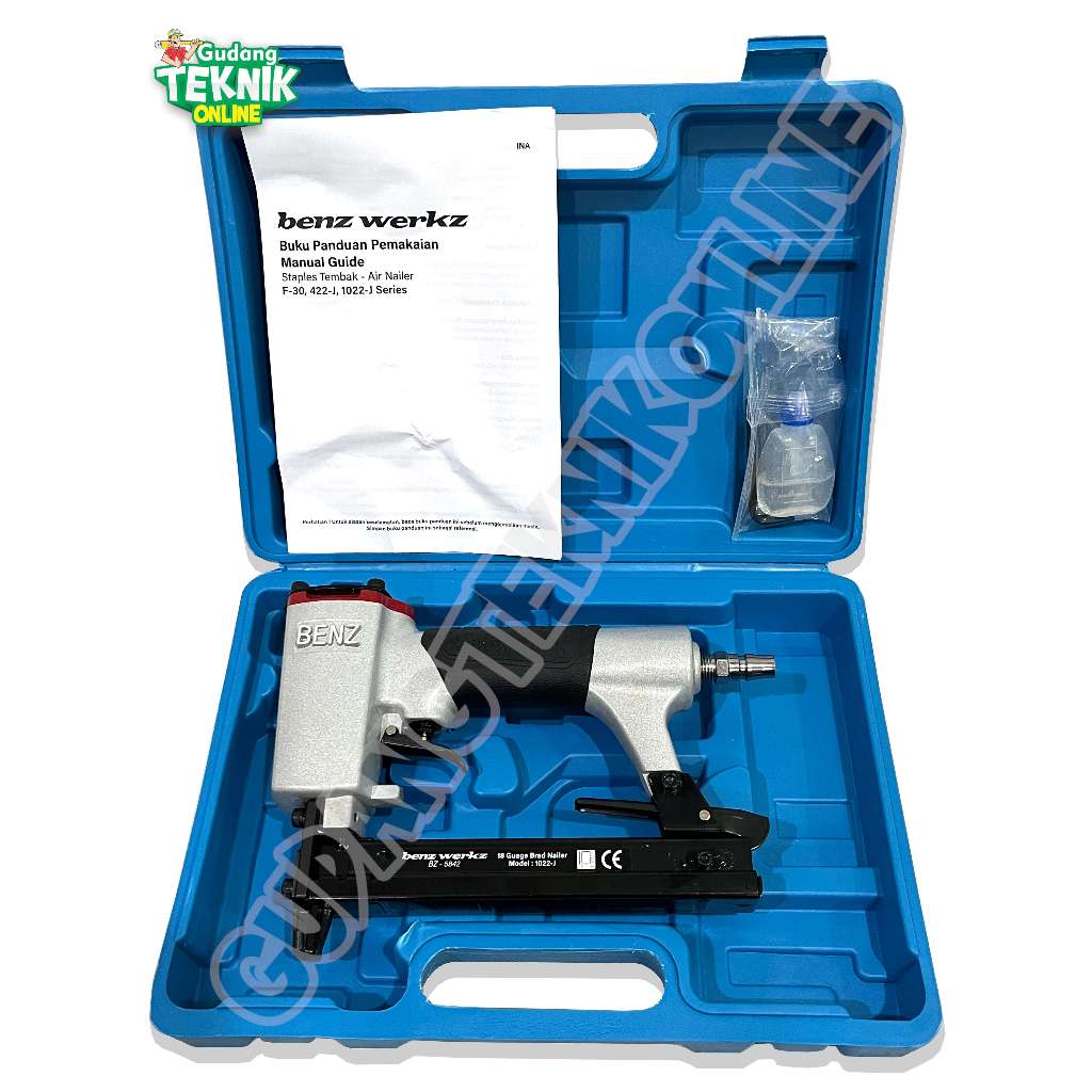 

Air Nailer Staples U BENZ 1022J / Mesin Stapler Tambak Angin Kompresor Jok Motor Staples Paku U Air Nailer 1022J