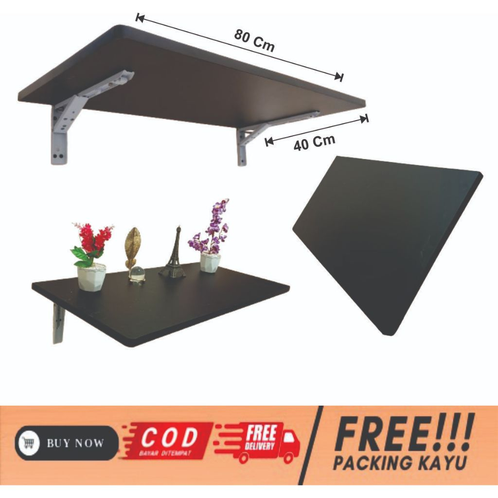 Meja Lipat Dinding Kayu Serbaguna