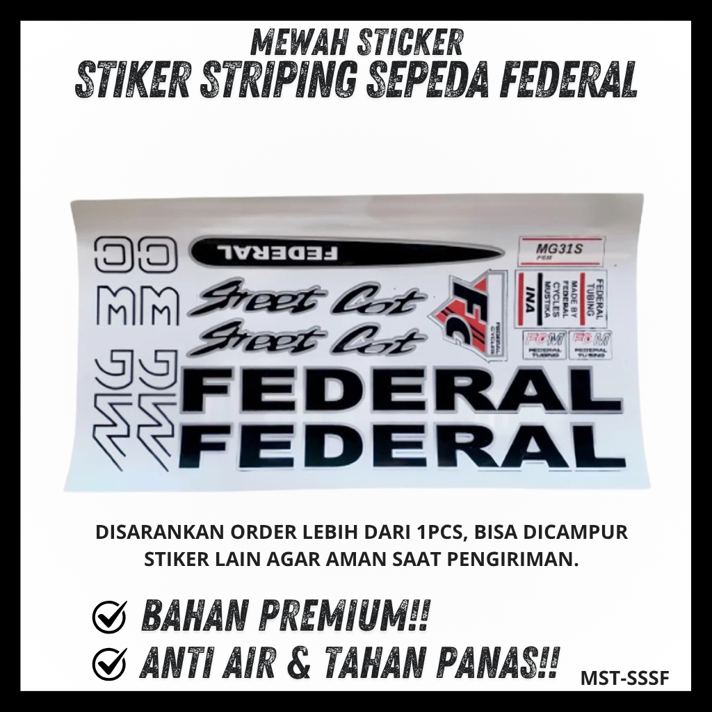 Stiker Sepeda Federal Street Cat Sticker Striping