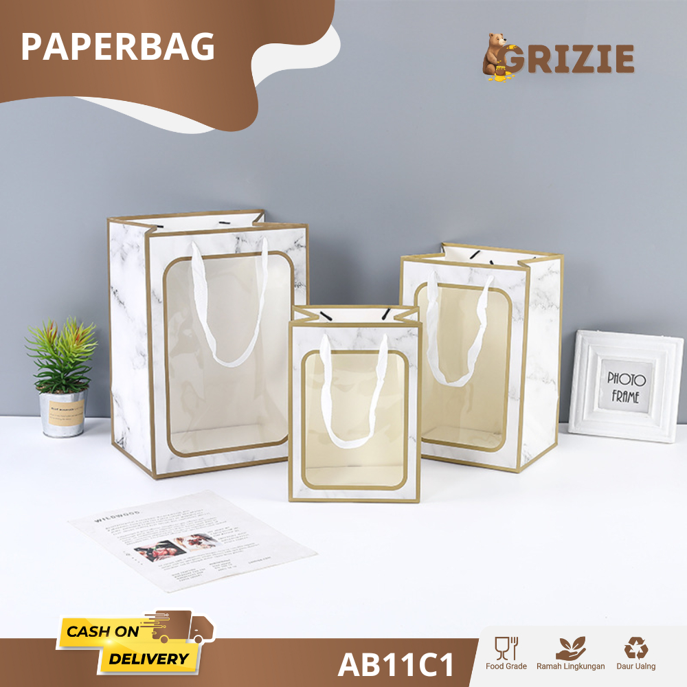 

Paper Bag Kado / Goodiebag Kado / Tas Kantong Kado / Paper Bag Motif Marmer I AB11C1-AB13C2