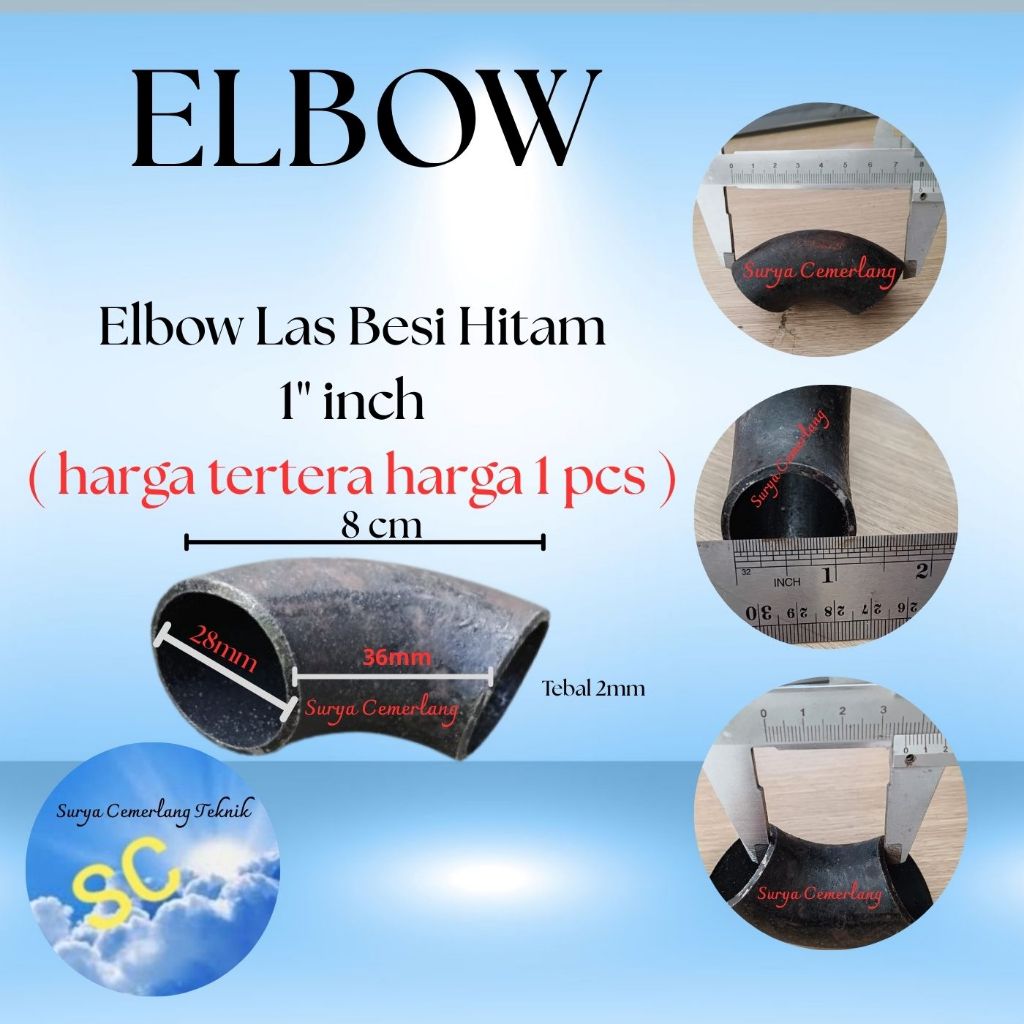 Elbow Las Besi 1" inch  Pipa Las / Elbo Lbow Keni Knee Pipa Las Knee Penyambung Pipa Besi 1 inch