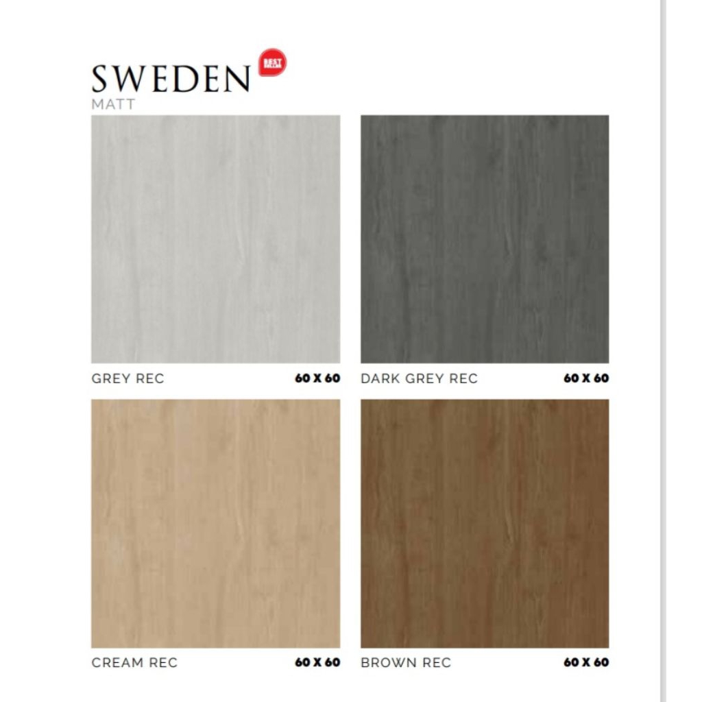 KERAMIK MERK PLATINUM TIPE SWEDEN CREAM, GREY, BROWN, DRAK GREY UKURAN 60X60 RECTIFIED CUTTING WARNA