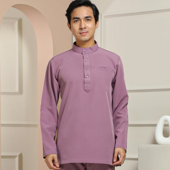 LINK ORDER BAJU ATASAN MELAYU PRIA BAHAN KATUN TOYOBO LAVENDER