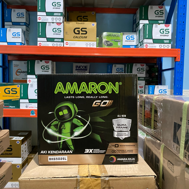 BERGARANSI AKI MURAH AMARON BH65D26L SANTA FE NEW DYNA KIJANG KRISTA AMARON GO65D26L NS 70 L NS70L