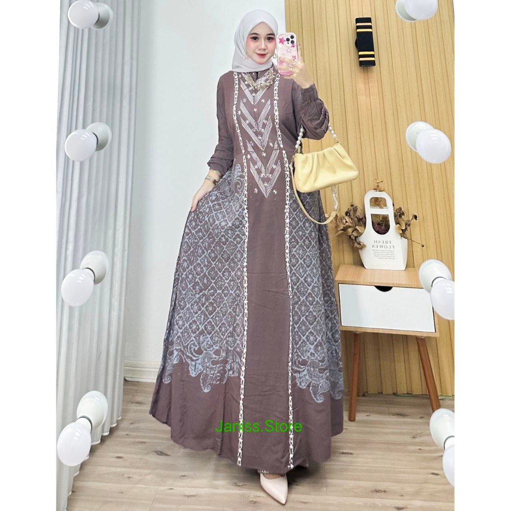 Gamis Rayon Twill Super Gamis Twill Rayon Premium Motif Terbaru