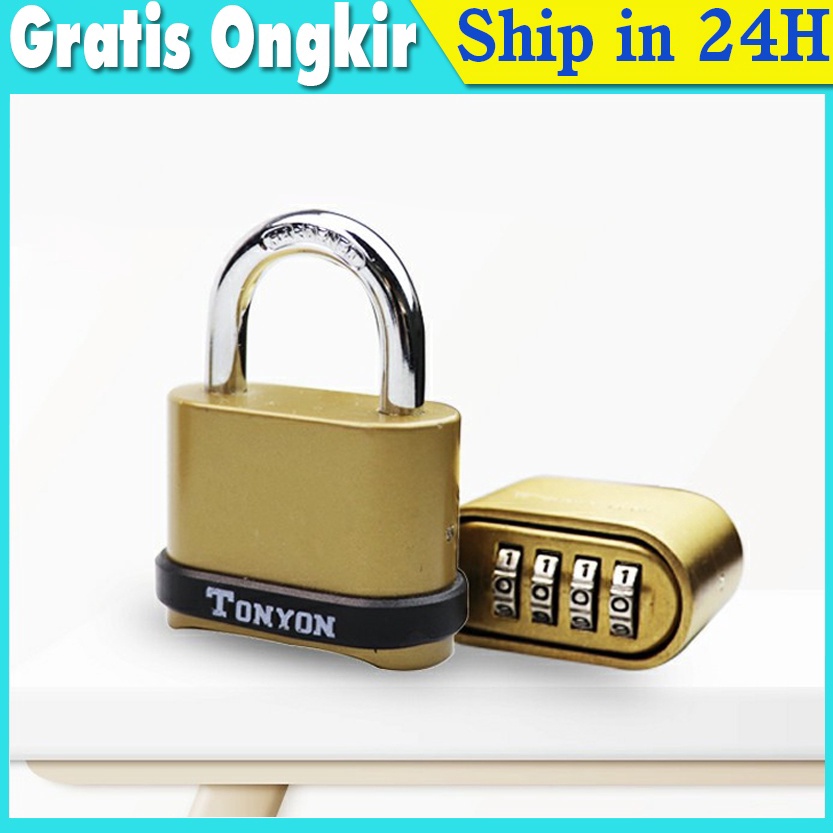 KODE R68V Gembok Pengaman Kode Gembok Kombinasi 4 Digit Angka Anti Air Untuk Pintu Garasi