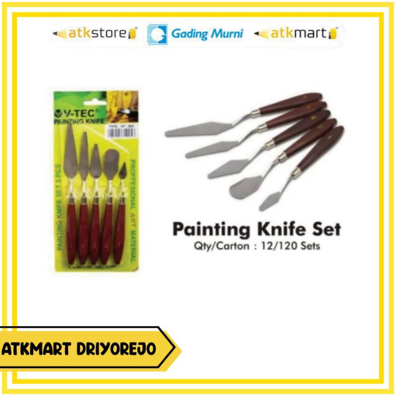 

KODE E39Q PISAU PALET LUKIS SET 5 PCS VTEC PAINTING KNIFE TYPE VT5 SPATULA LUKISAN
