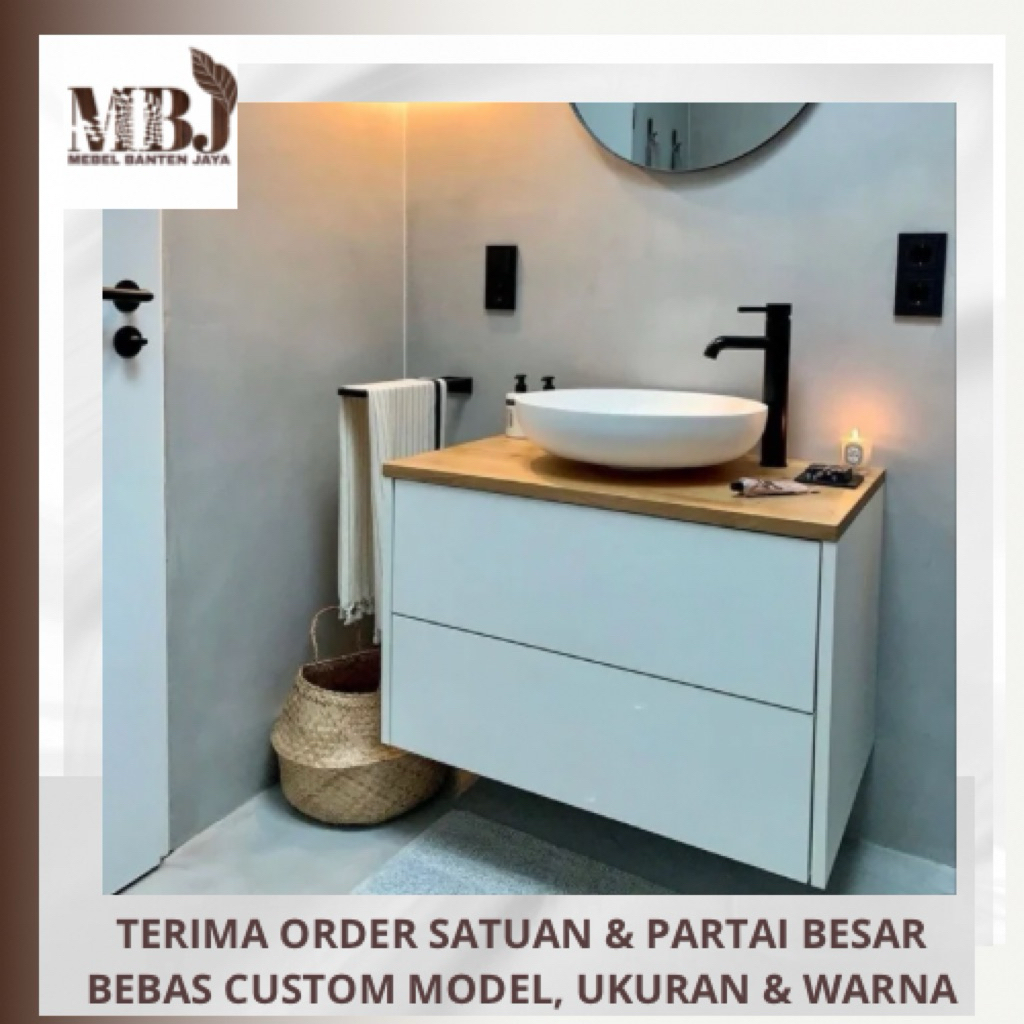 kabinet wastafel meja wastafel gantung