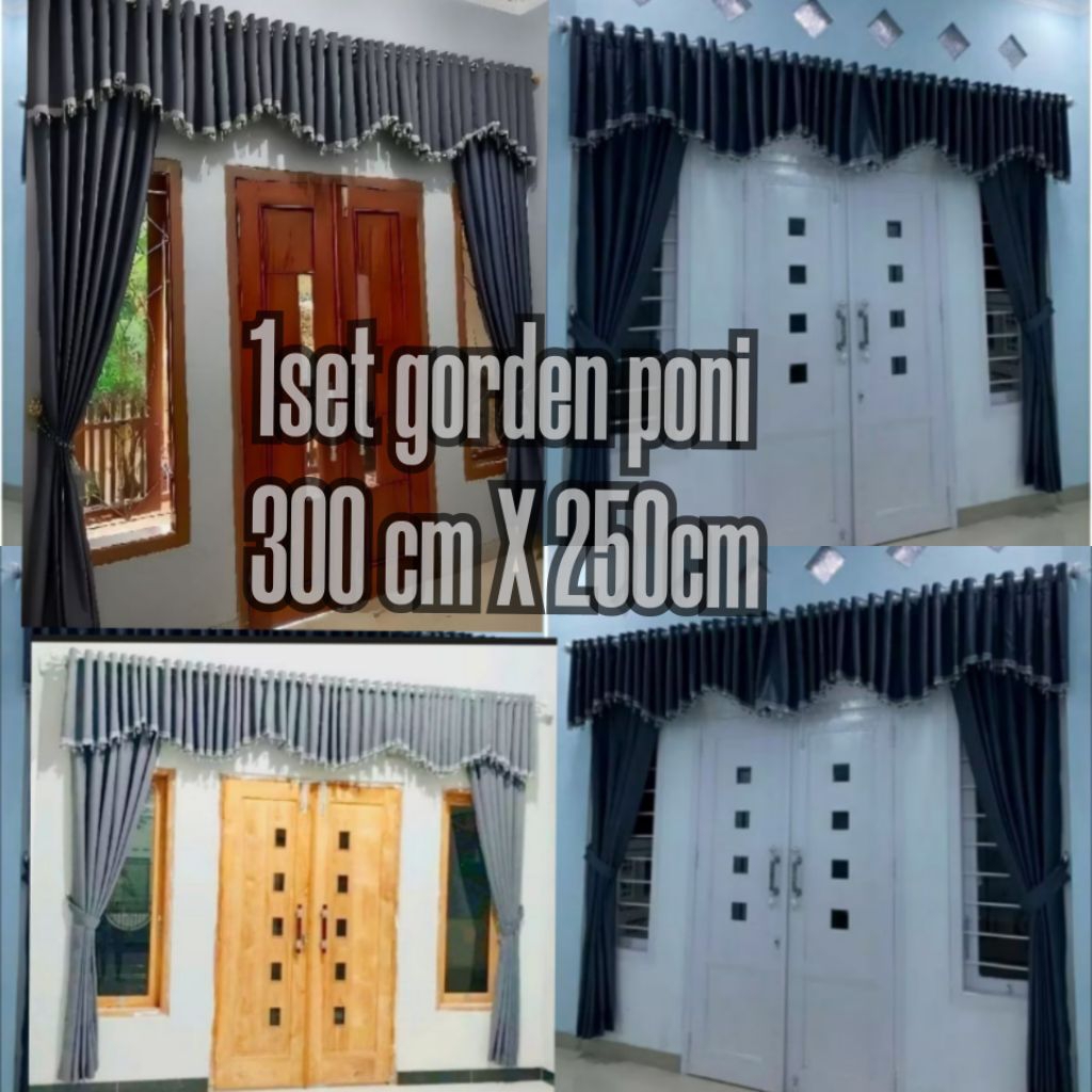 1 set Gorden Pintu ruang tamu panjang 3 meter tinggi 250cm tirai jendela kupu-kupu tarung