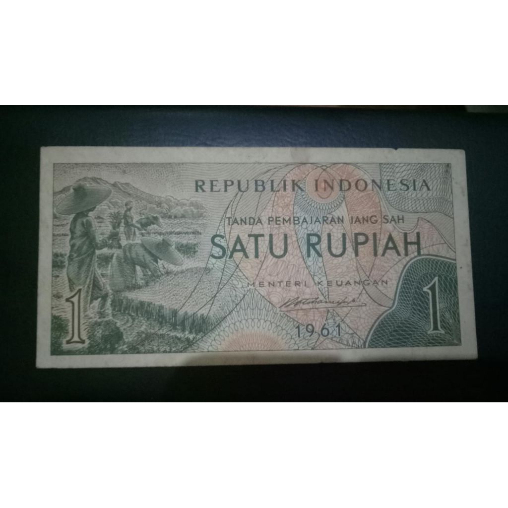 uang kertas 1 rupiah tahun 1961