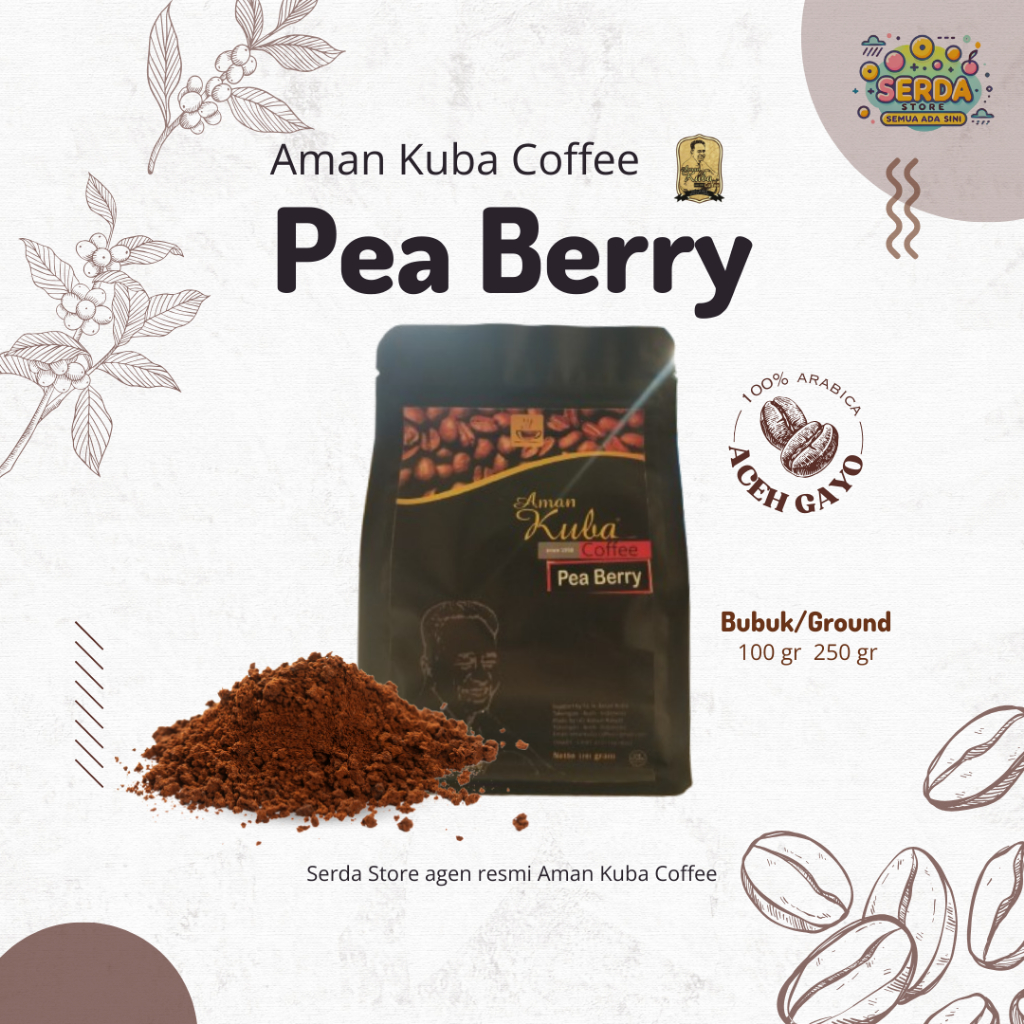 

PEABERRY || KOPI GAYO ARABIKA ACEH TAKENGON || PREMIUM QUALITY || Bubuk/GROUND || AMANKUBA COFFEE