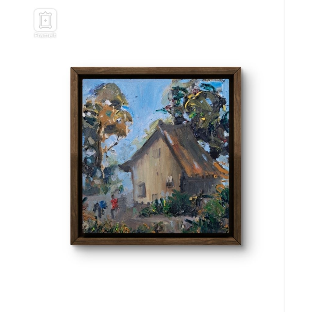 Lukisan Cat Minyak, Tekstur Tebal. Lukisan Minimalis 29x30 CM. Belum termasuk Frame