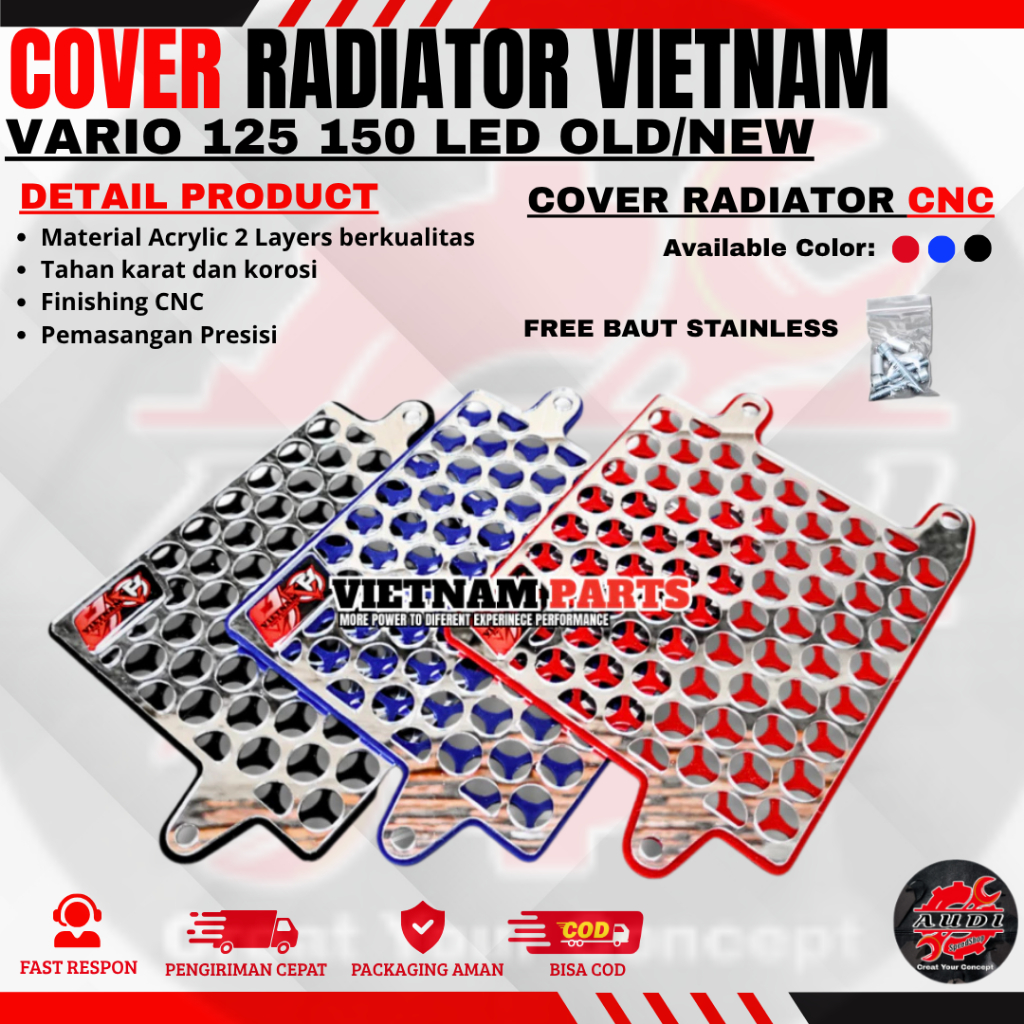 COVER RADIATOR VIETNAMPART Cover Radiator Pelindung Radiator Vario 125 150  Nmax Aerox Pcx 160 Pcx 1