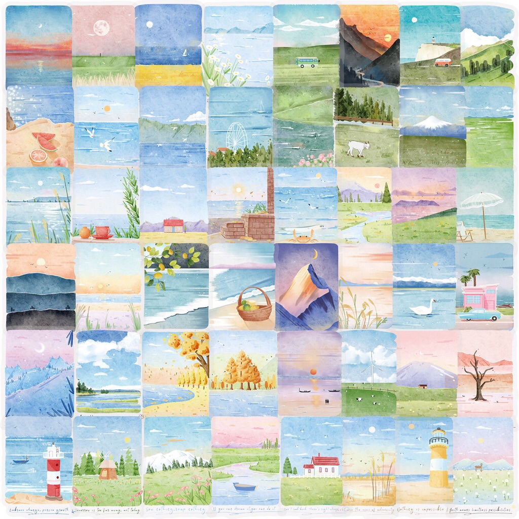 

STICKER ISI 50 PCS Vinyl Anti Air - Watercolor Aesthetic Sticker Deco Pack - Sticker Dekorasi - Sticker Lucu - Sticker Unik - Sticker Jepang