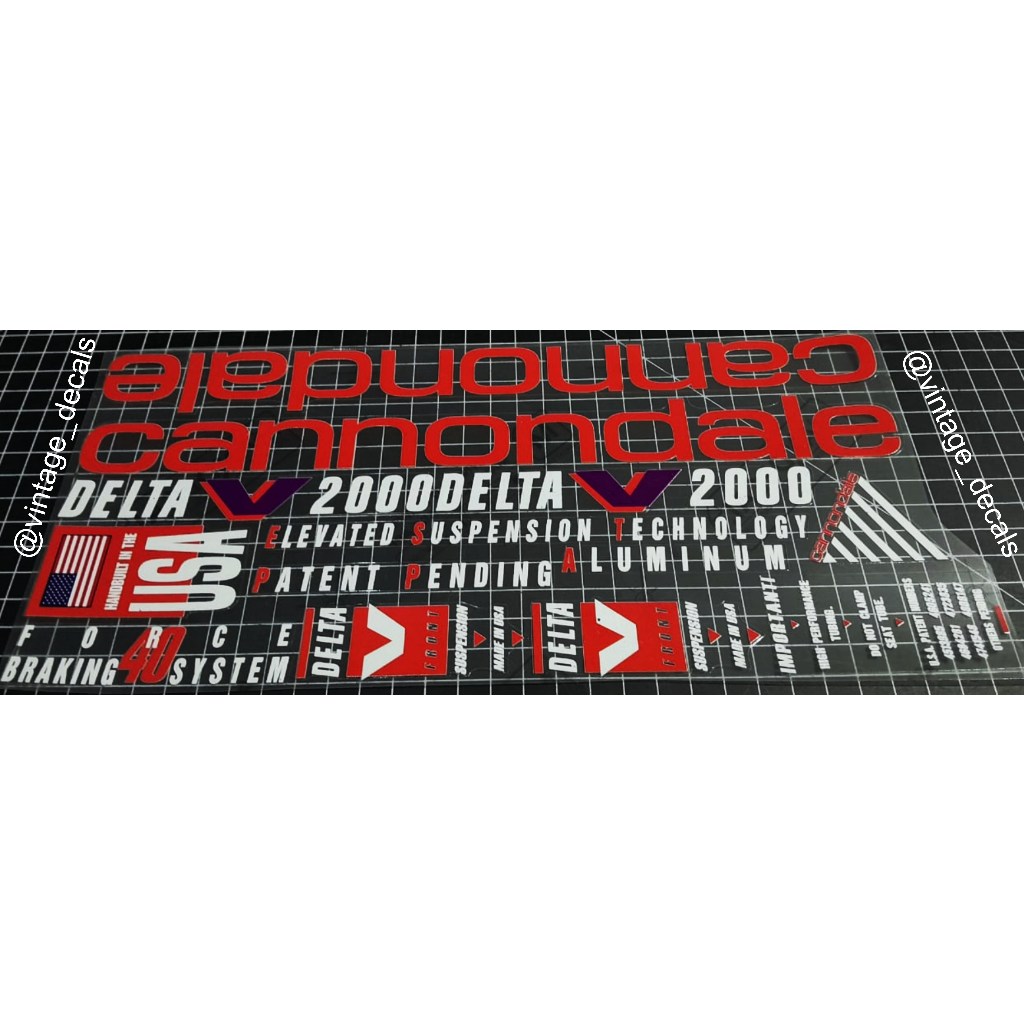 sticker decals replacement CANNONDALE deltaV2000
