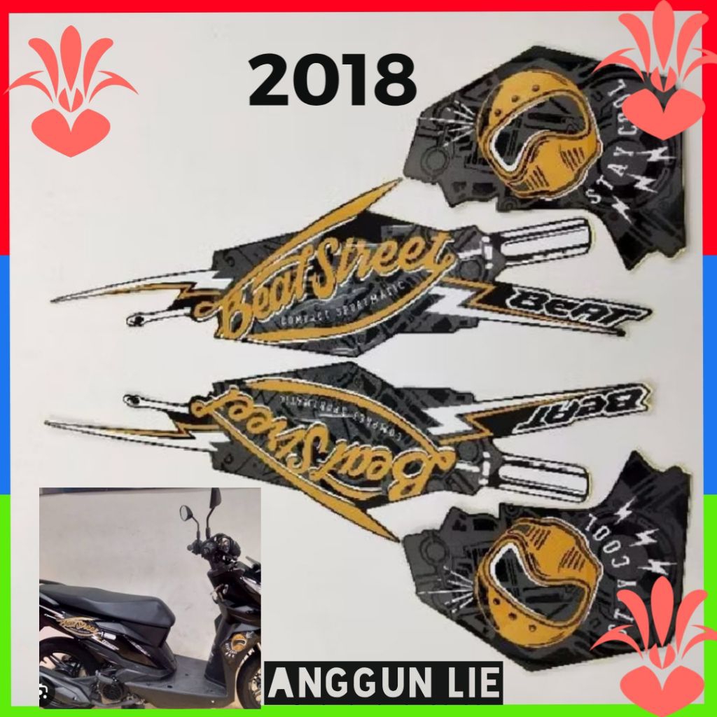 Striping Sticker Lis Body motor Beat Street 2018 warna hitam