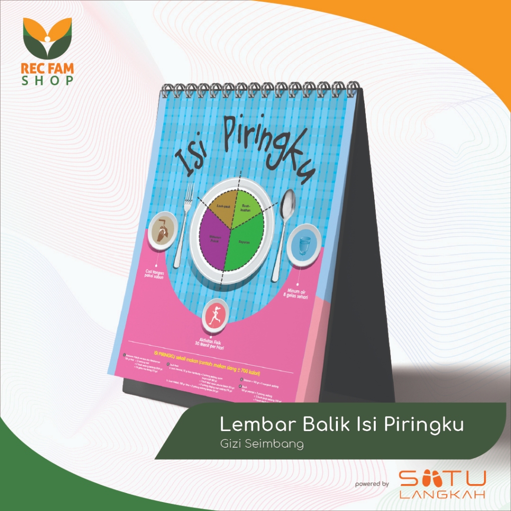 

Lembar Balik Isi Piringku, Lembar Balik Gizi Seimbang, Flipchart Isi Piringku, Flipchart Gizi Seimbang Ukuran A4 (20 x 30 cm)