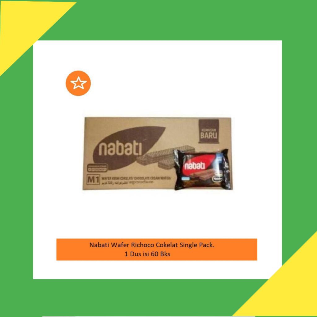 

[per Carton] nabati wafer richoco cokelat single pack | dus isi 60 bks