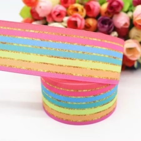

Pita Grosgrain Pelangi Pastel Grossgrain