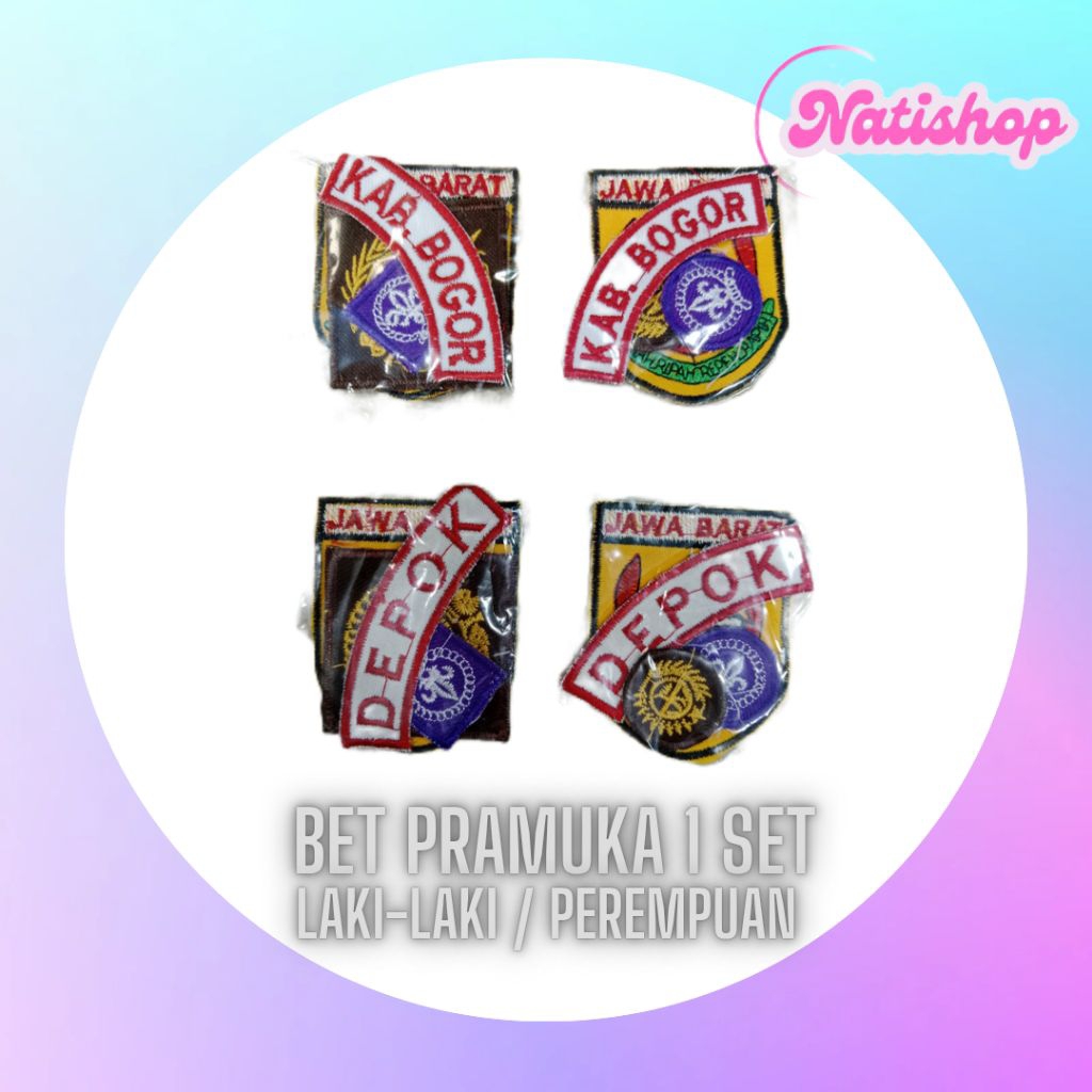Badge / Bet Atribut Pramuka Lengkap 1 set BOGOR DEPOK