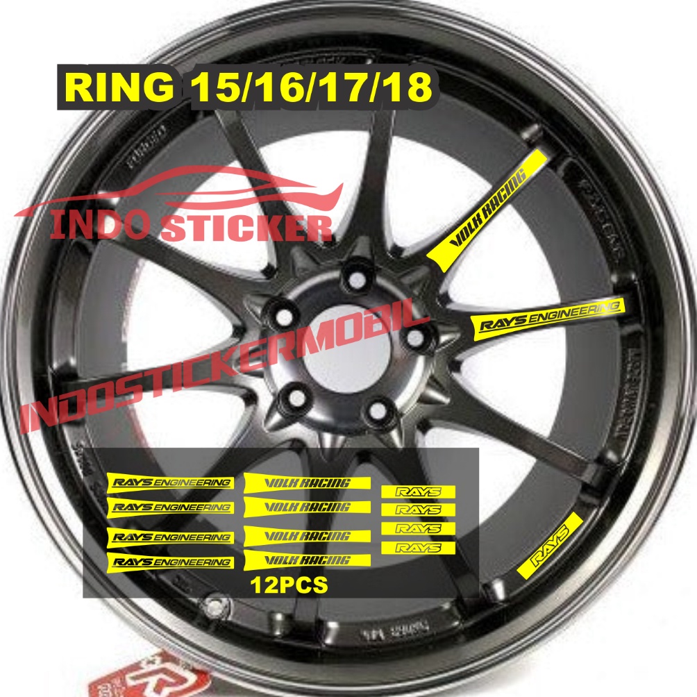 KODE H63R sticker Velg Mobil Volk Rays Ce28 sticker velk mobil volk racing whell rays enginiring rin