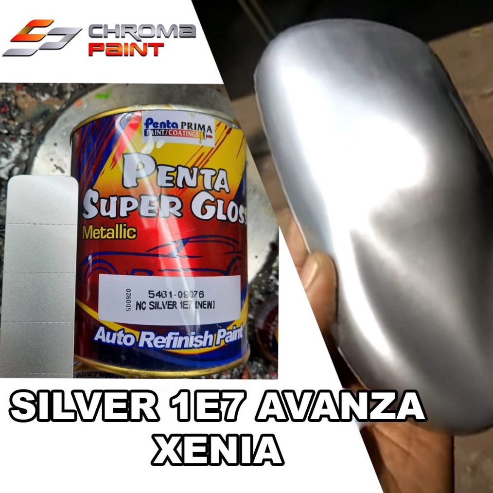 KODE Q95H Cat Penta Super Gloss Metalic NC SILVER 1E7  Silver Metallic 1 KG  14 KG  Cat Mobil dan Mo
