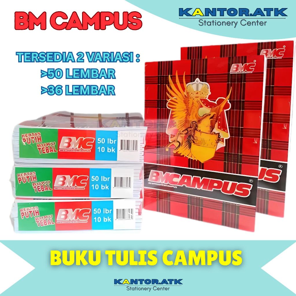 

Buku Tulis Campus BMC 36 & 50 Lembar (1Pak isi 10Buku )