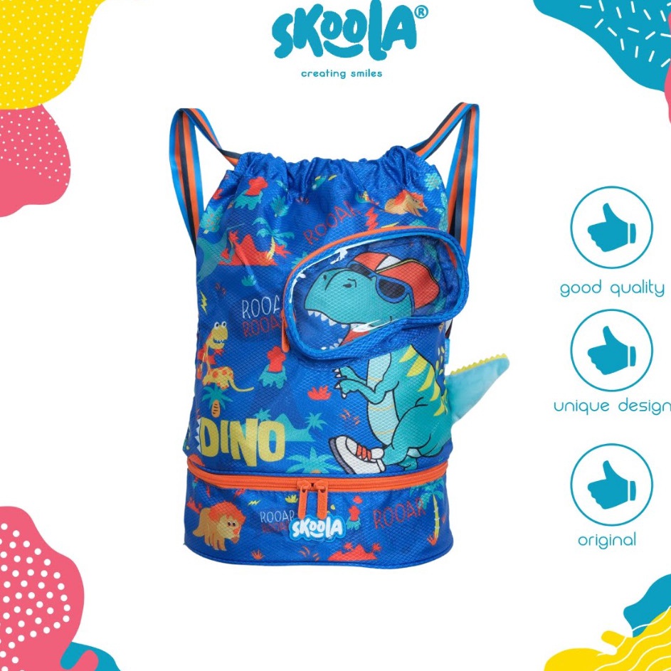 Skoola Tas Ransel Serut Renang Anak Laki  Laki Space Dinosaurus  Jolla