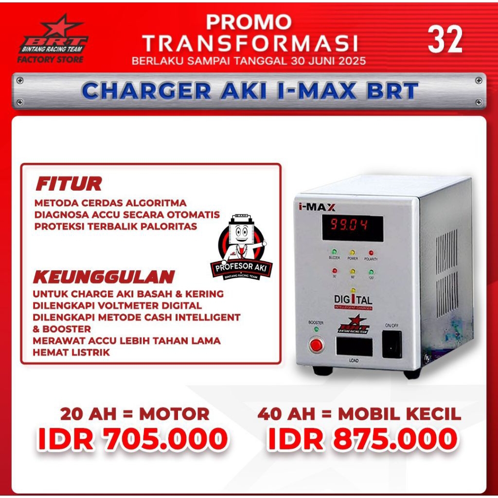 Charger Aki BRT 40 AH
