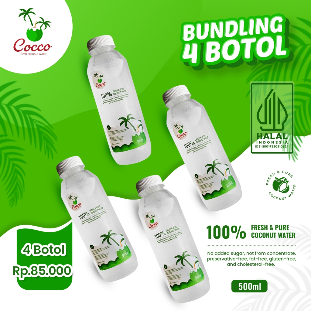 

Bundling 4 Botol Cocco Fresh Air Kelapa Muda Murni 500Ml