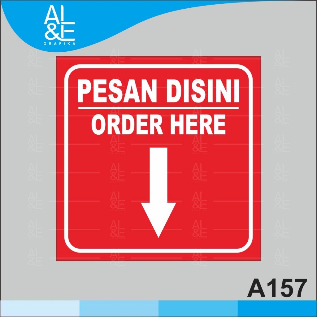 

A157 - Acrylic Sign, Stiker Akrilik Pesan di Sini, Order Here, Bentuk Kotak, Tahan Air, Premium dan Murah