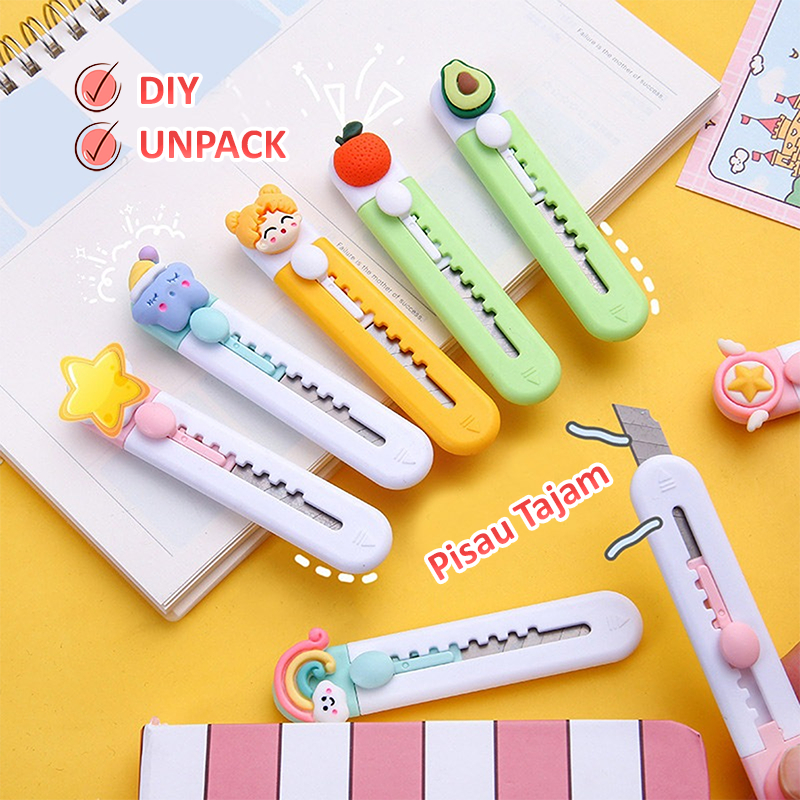 

Cutter Mini Karakter Cutter Mini Travelling Pisau Silet Lucu Import COD Besi Plastik 882
