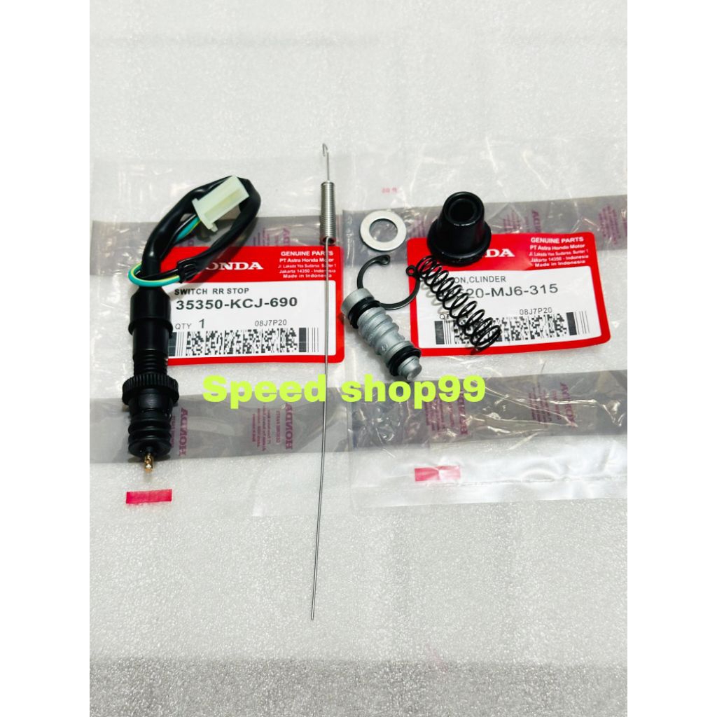 Seal master rem kit Belakang MJ6+Switch rem belakang stop KCJ Megapro New mono shock Karbu Tiger Rev
