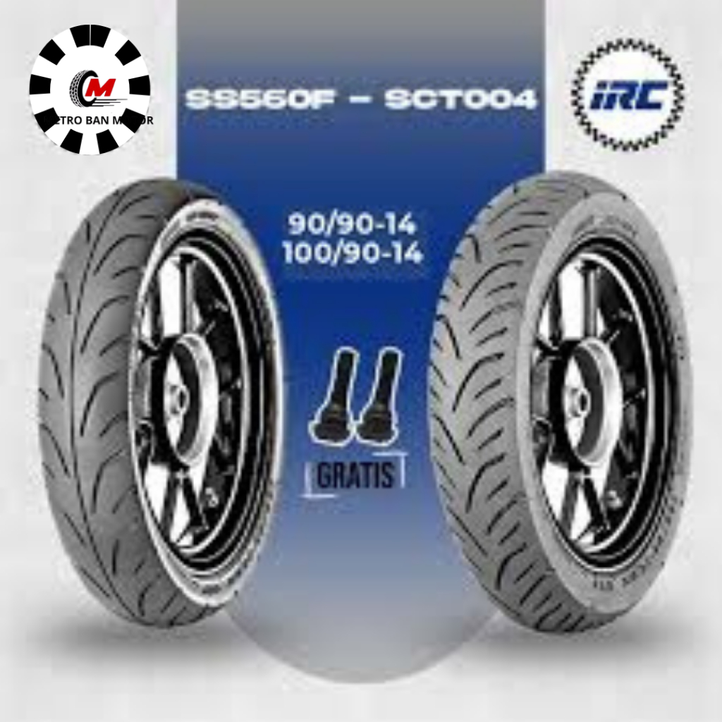 BAN IRC RING 14 90/90-14 100/90-14 SCT004 + SS560F SATUAN/SEPASANG BAN TUBELES MATIC LEXI