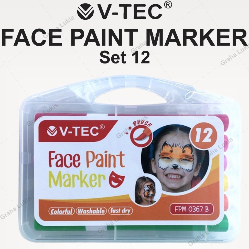 

KODE X34D VTEC FACE PAINT MARKER SET 12 FPM 367 B