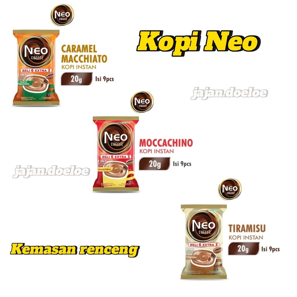 

Neo coffe kemasan renceng 3 varian rasa