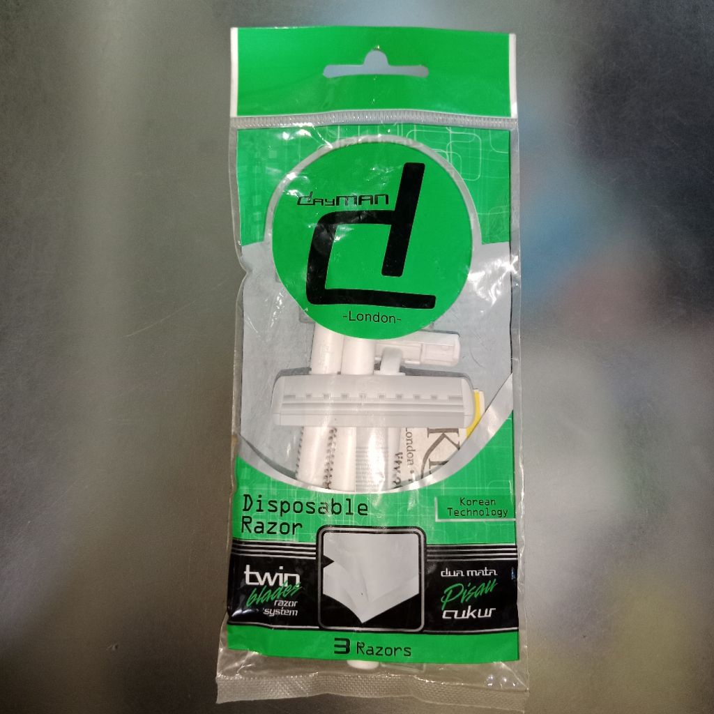 Dayman Disposable Razor Twin Blades isi 3pcs - Alat Cukur Jenggot dan Kumis