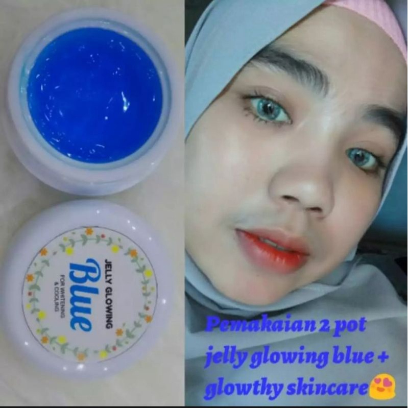 Jelly glowing Cream Blue 15 Gr Untuk Mencerahkan Wajah- Termurah
