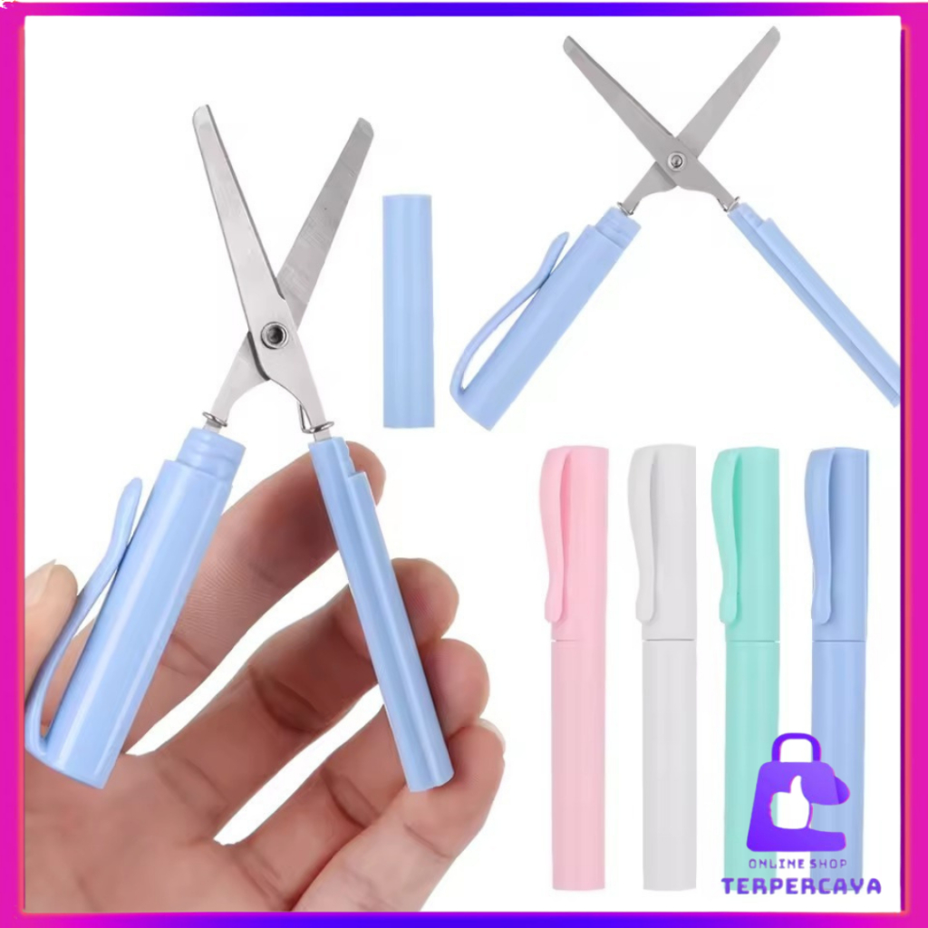 

OST Gunting Lipat Mini Bentuk Pena Gunting Kertas Paper Cutter Portable Scissors Gunting Kecil Alat Pemotong Kertas Portabel Model Pulpen