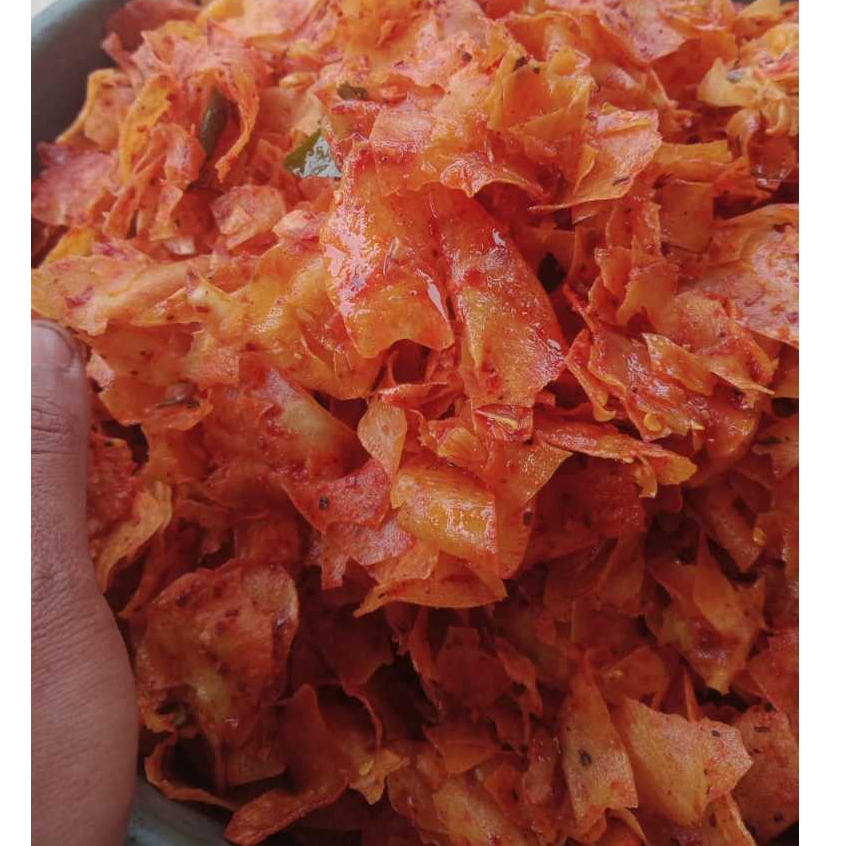 

KERIPIK SINGKONG Kripik Setan Kripset Kriwil Rasa PEDAS DAUN JERUK 500gr Gratis Packing