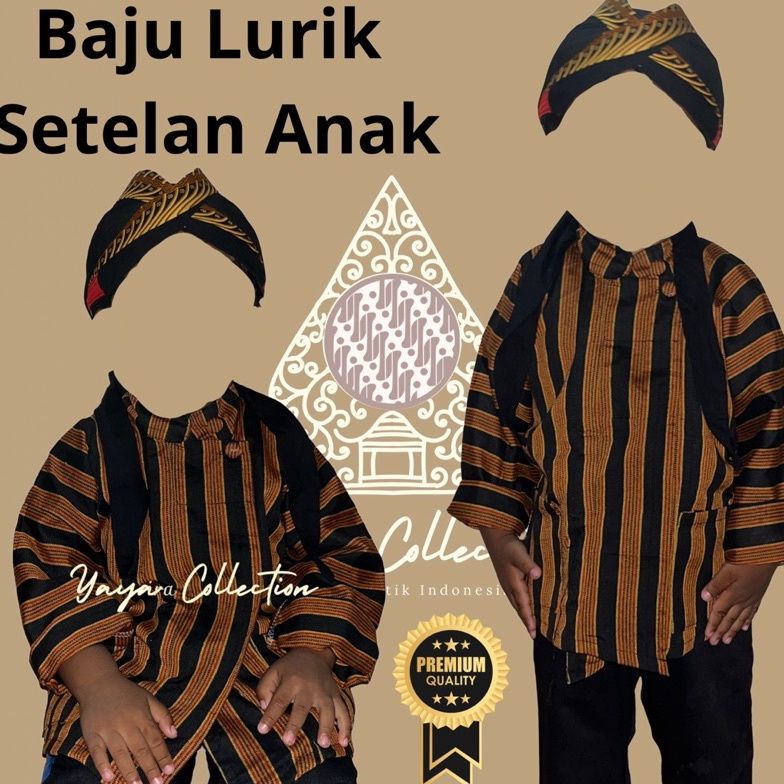 Setelan Baju Surjan Lurik Anak Baju Lurik Adat Jawa Anak Baju Lurik Anak Anak Baju Surjan Anak Baju 