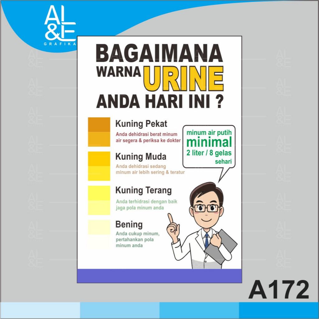

A172 - Acrylic Sign, Stiker Akrilik Bagaimana Warna Urine Anda Hari Ini, Tahan Air, Premium dan Murah