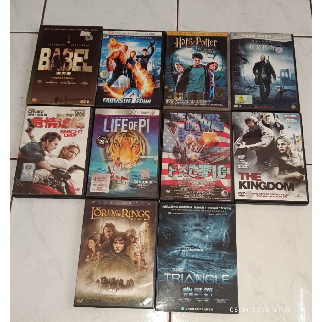 dvd BABEL / FANTASTIC 4 / HARRY POTTER And The Prisoner Of Azkaban / I AM LEGEND (2) / KNIGHT AND DA