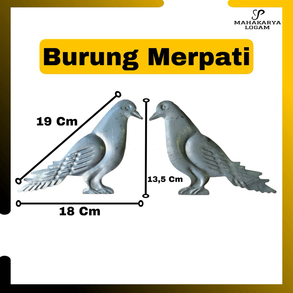 Ornamen Burung Merpati Sepasang Kanan Dan Kiri // Aksesories Pagar Pintu Tralis Besi Plat