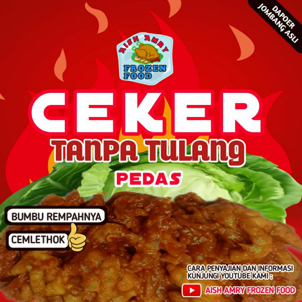 

ceker tanpa tulang pedas by aishamry frozen food siap saji kemasan 200gram
