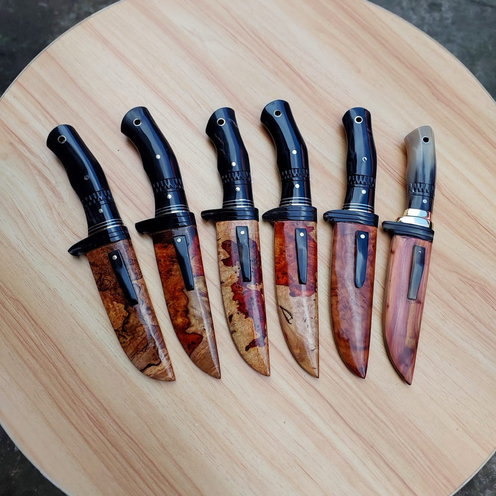 Pisau dapur pisau seset kulit baja bohler k110 kayu burln terbaik