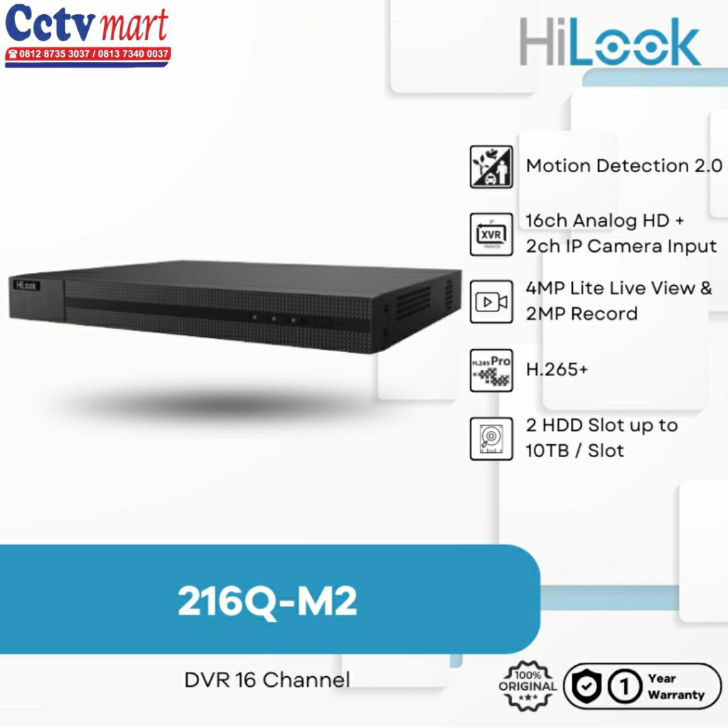 HiLook DVR 16 Channel 5 MP-216Q-M2